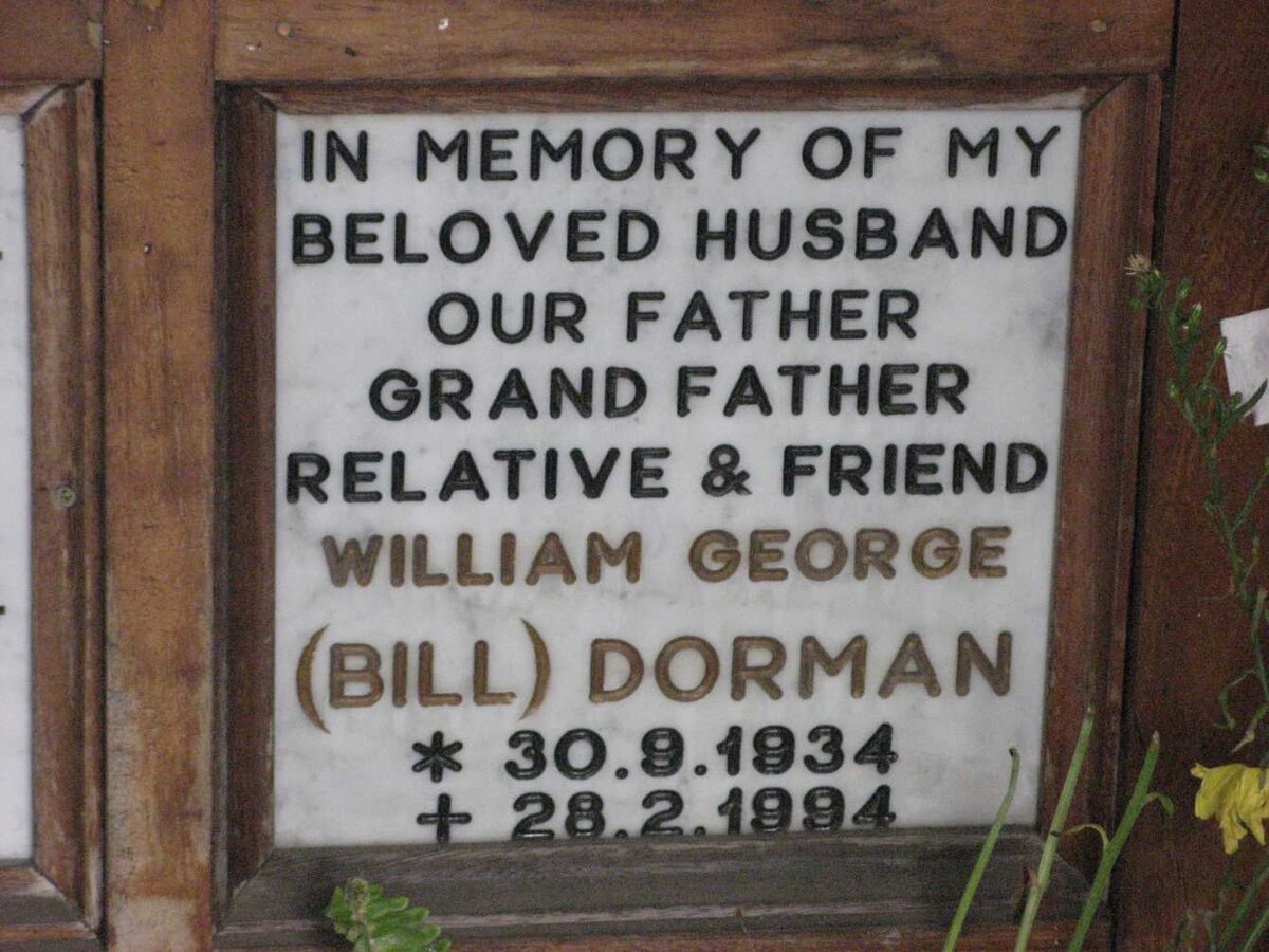 DORMAN William George 1934-1994