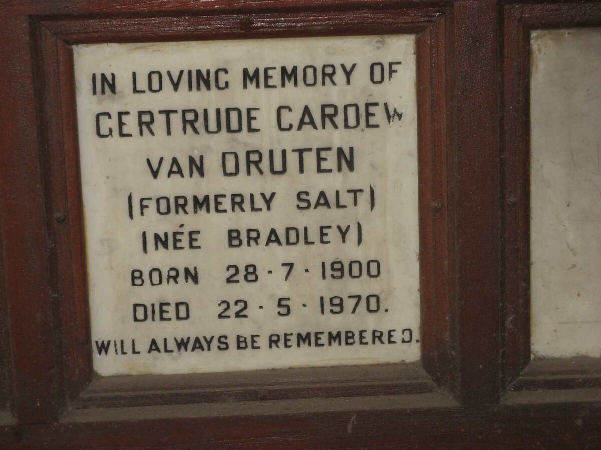 DRUTEN Gertrude Cardew, van formerly SALT nee BRADLEY 1900-1970