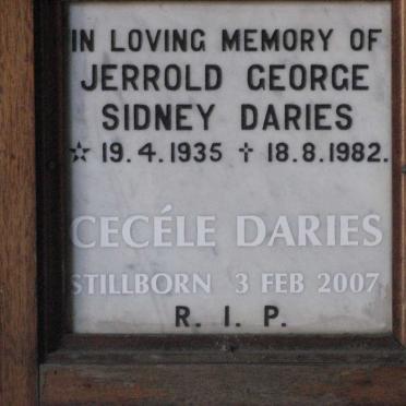 DARIES Jerrold George Sidney 1935-1982 :: DARIES Cecele -2007
