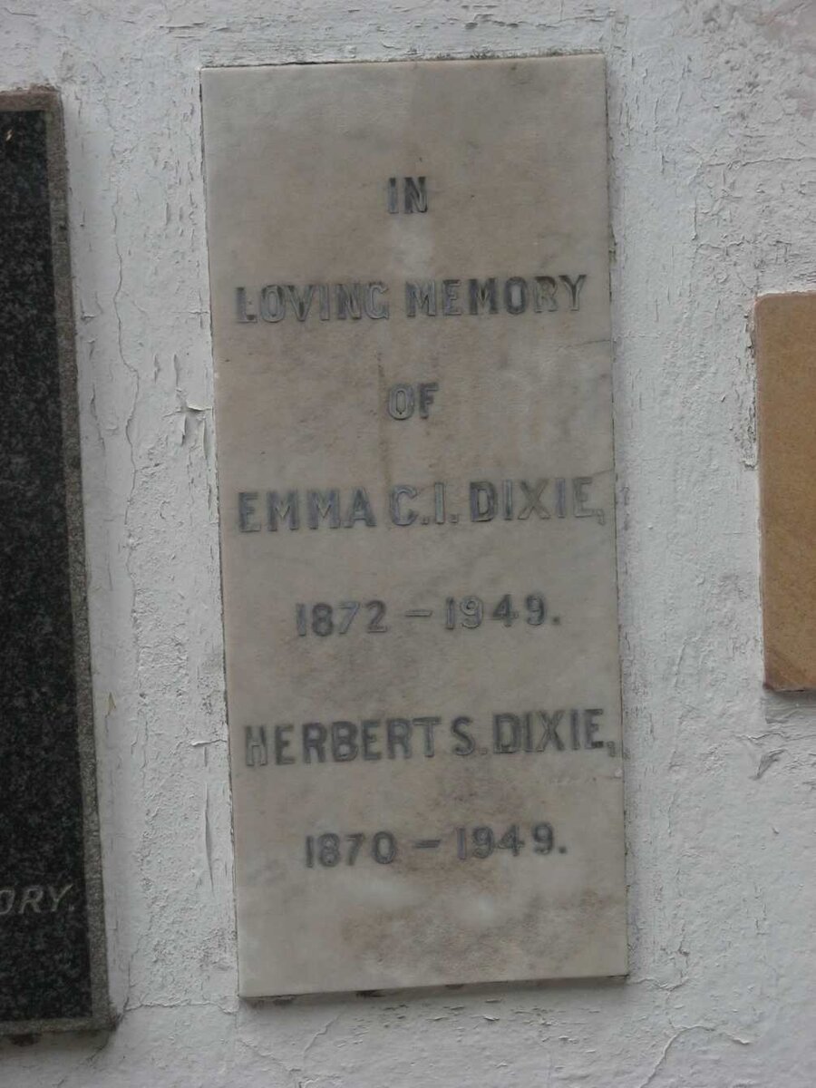 DIXIE Herbert S. 1870-1949 &amp; Emma C.I. 1872-1949