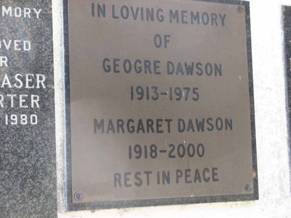 DAWSON George 1913-1975 &amp; Margaret 1918-2000