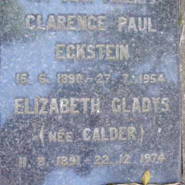 ECKSTEIN Clarence Paul 1890-1954 &amp; Elizabeth Gladys CALDER 1891-1974