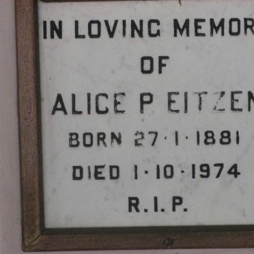 EITZEN Alice P. 1881-1974