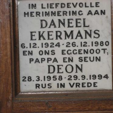 EKERMANS Daneel 1924-1980 :: EKERMANS Deon 1958-1994