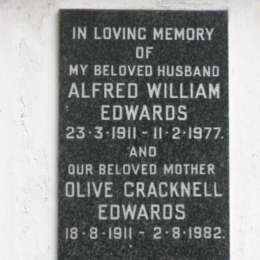 EDWARDS Alfred William 1911-1977 &amp; Olive Cracknell 1911-1982