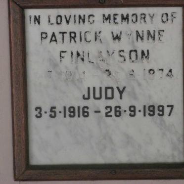 FINLAYSON Patrick Wynne 1914-1974 &amp; Judy 1916-1997