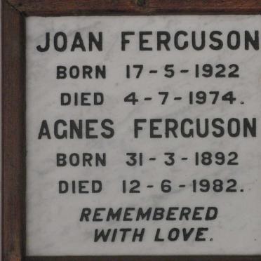 FERGUSON Agnes 1892-1982 :: FERGUSON Joan 1922-1974
