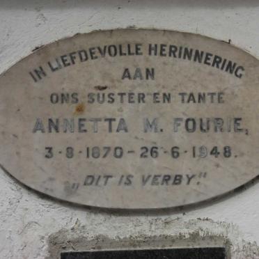 FOURIE Annetta M. 1870-1948