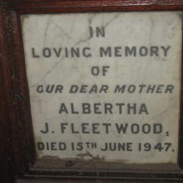 FLEETWOOD Albertha J. -1947