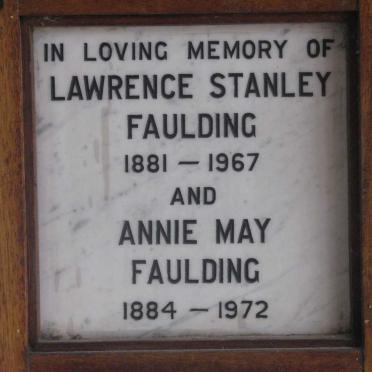 FAULDING Lawrence Stanley 1881-1967 &amp; Annie May 1884-1972