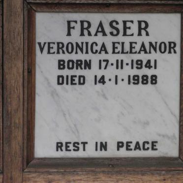 FRASER Veronica Eleanor 1941-1988