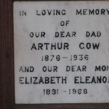 GOW Arthur 1876-1936 &amp; Elizabeth Eleanor 1891-1968
