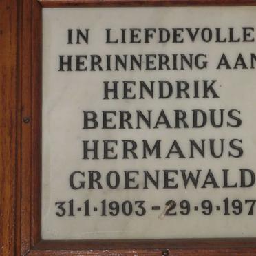 GROENEWALD Hendrik Bernardus Hermanus 1903-1976