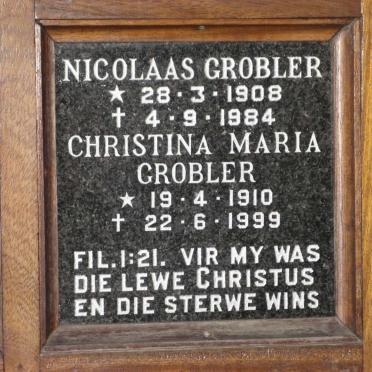 GROBLER Nicolaas 1908-1984 &amp; Christina Maria 1910-1999
