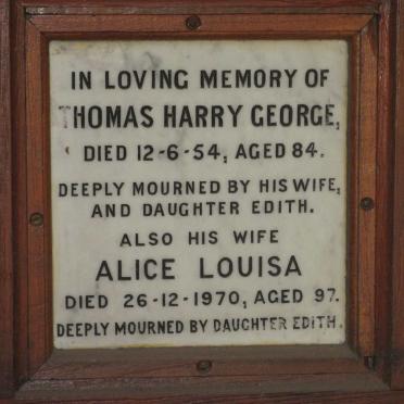 GEORGE Thomas Harry -1954 &amp; Alice Louisa -1970