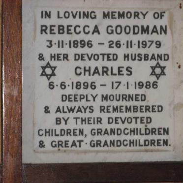 GOODMAN Charles 1896-1986 &amp; Rebecca 1896-1979