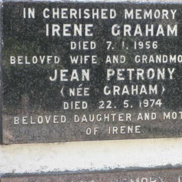 GRAHAM Irene -1956 ::  PETRONY Jean nee GRAHAM -1974