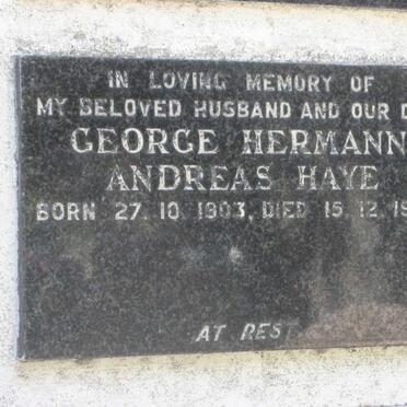 HAYE George Hermann Andreas 1903-1974