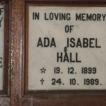 HALL Ada Isabel 1899-1989