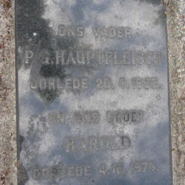 HAUPTFLEISCH P.G. -1953 :: HAUPTFLEISCH Harold -1974