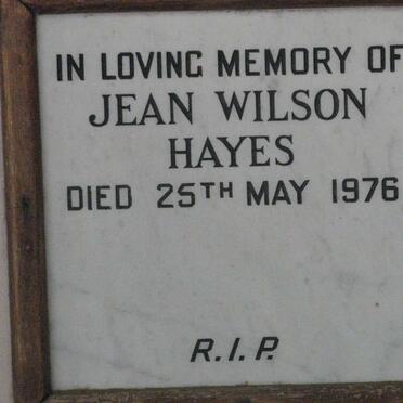 HAYES Jean Wilson -1976