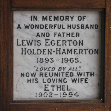 HAMERTON Lewis Egerton, HOLDEN 1893-1965 &amp; Ethel 1902-1994