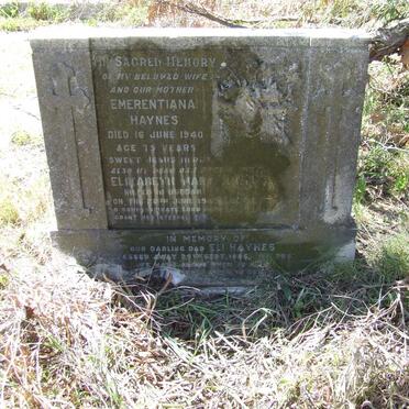 HAYNES Eli -19?6 &amp; Emerentiana -1940 :: HAYNES Elizabeth Mary -194?