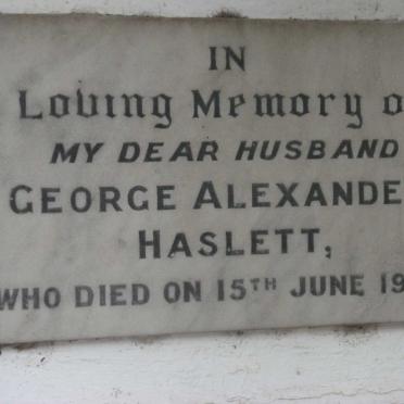 HASLETT George Alexander -1955