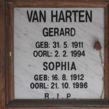 HARTEN Gerard, van 1911-1994 &amp; Sophia 1912-1996