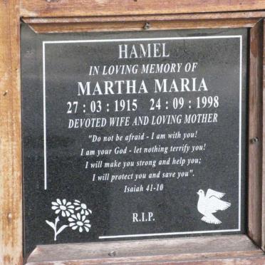 HAMEL Martha Maria 1915-1998