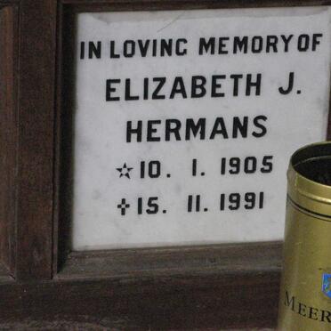 HERMANS Elizabeth J. 1905-1991