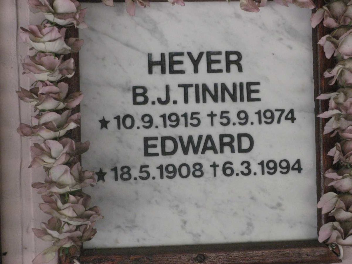 HEYER Edward 1908-1994 &amp; B.J. Tinnie 1915-1974