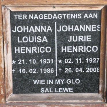HENRICO Johannes Jurie 1927-2008 &amp; Johanna Louisa 1931-1986