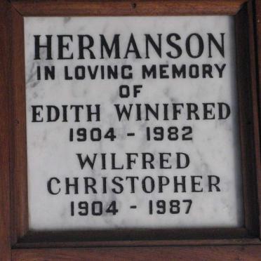 HERMANSON Wilfred Christopher 1904-1987 &amp; Edith Winifred 1904-1982