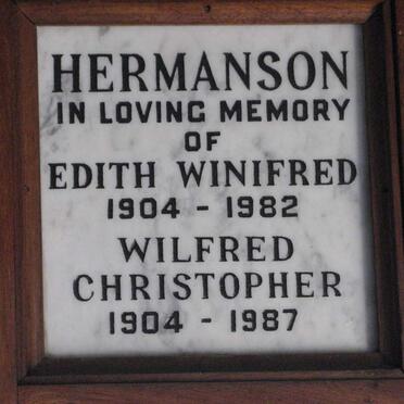 HERMANSON Wilfred Christopher 1904-1987 &amp; Edith Winifred 1904-1982