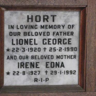 HORT Lionel George 1920-1990 &amp; Irene Edna 1927-1992