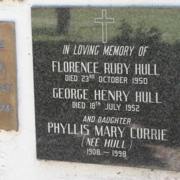HULL George Henry -1952 &amp; Florence Ruby -1952 :: CURRIE Phyllis Mary nee HULL 1908-1998