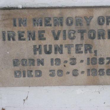 HUNTER Irene Victoria 1887-1956