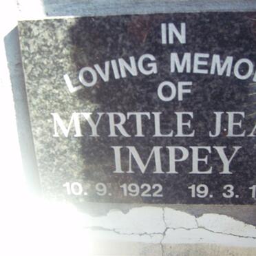 IMPEY Myrtle Jean 1922-1996
