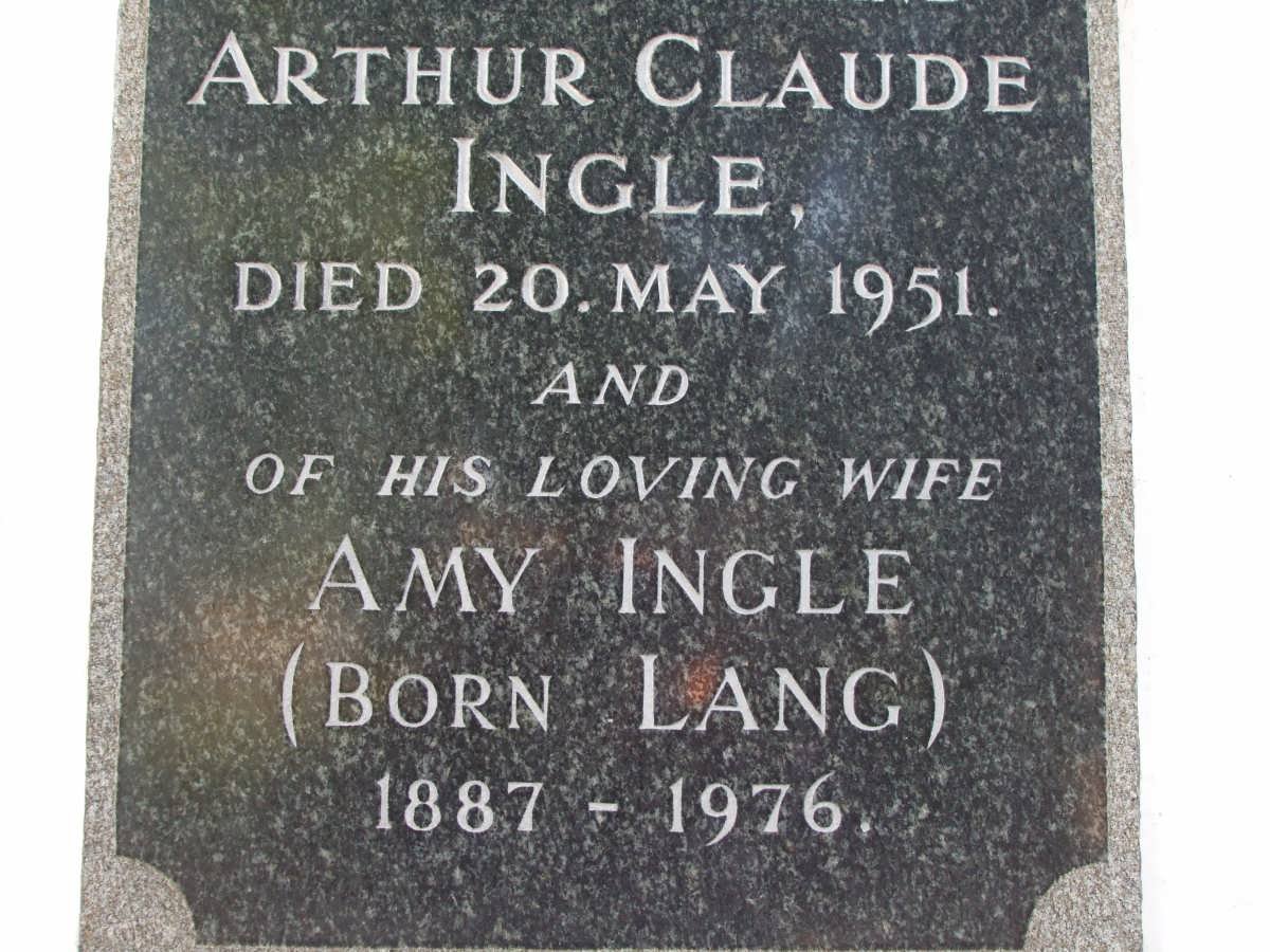 INGLE Arthur Claude -1951 &amp; Amy LANG 1887-1976