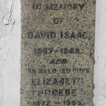 ISAAC David 1867-1949 &amp; Elizabeth Phoebe 1872-1955