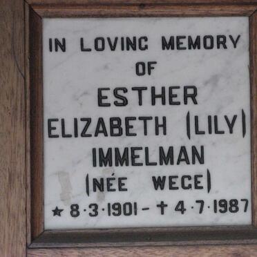 IMMELMAN Esther Elizabeth nee WEGE 1901-1987