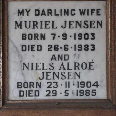 JENSEN Niels Alroe 1904-1985 &amp; Muriel 1903-1983