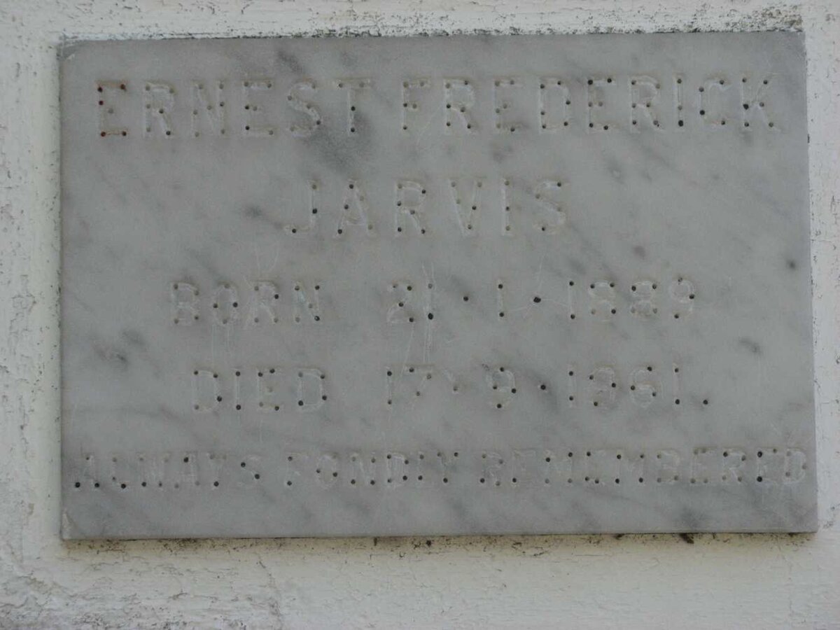 JARVIS Ernest Frederick 1889-1961