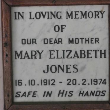 JONES Mary Elizabeth 1912-1974