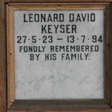 KEYSER Leonard David 1923-1994