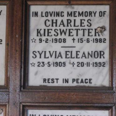 KIESWETTER Charles 1908-1982 &amp; Sylvia Eleanor 1909-1992