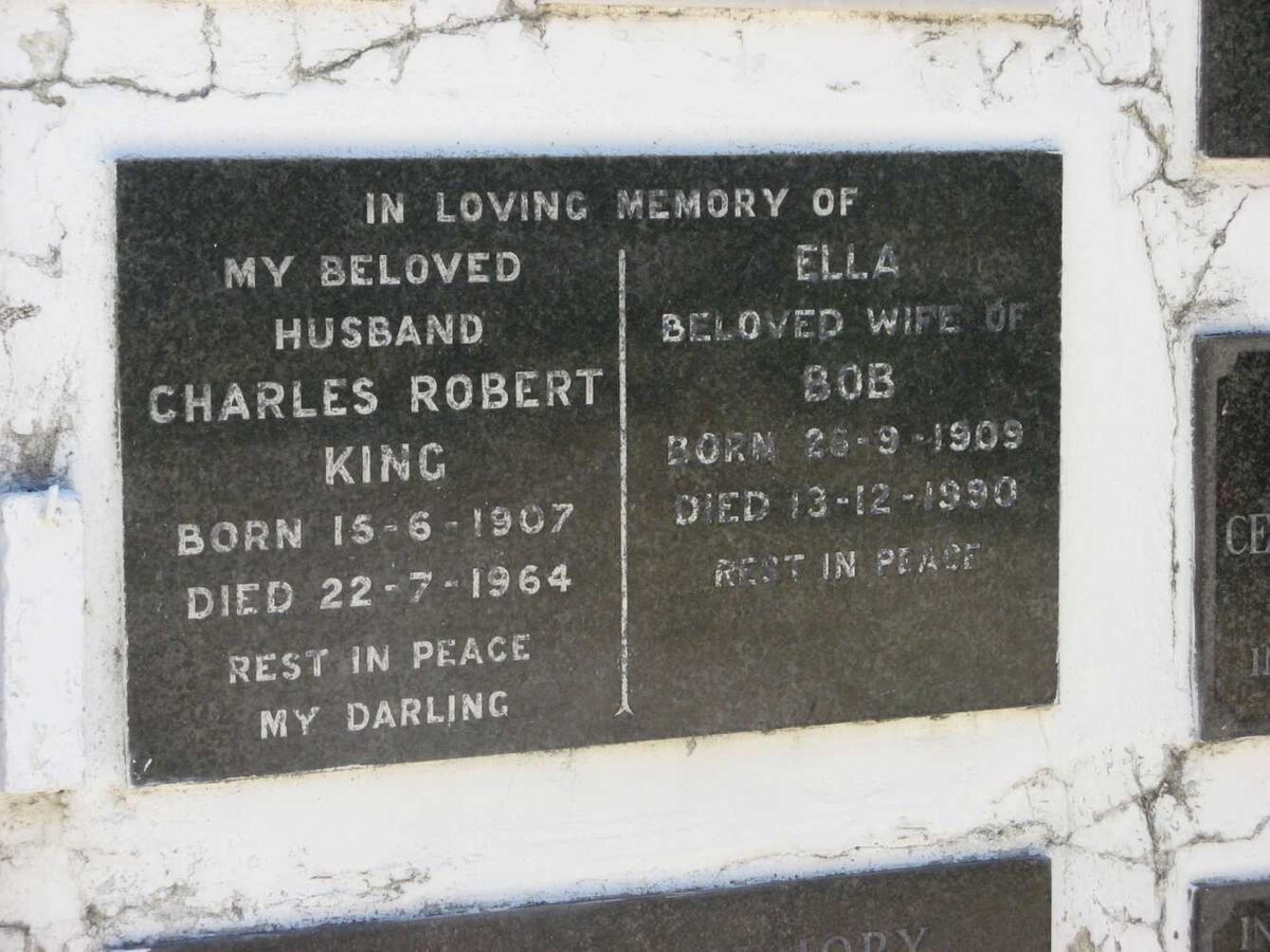 KING Charles Robert 1907-1964 &amp; Ella 1909-1990
