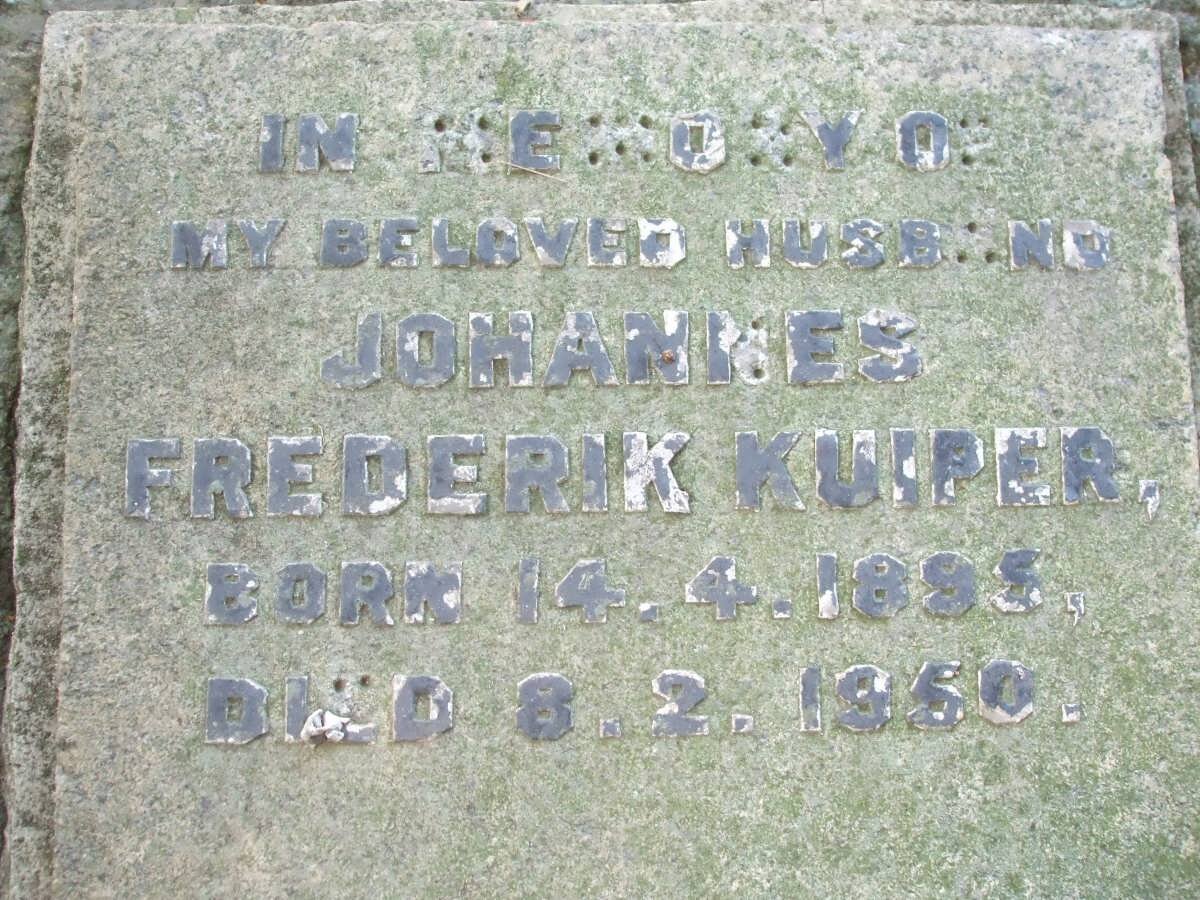 KUIPER Johannes Frederik 1895-1950