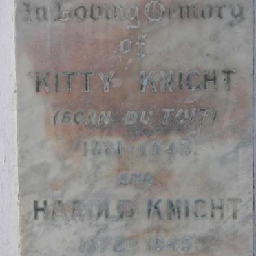 KNIGHT Harold 1872-1945 &amp; Kitty DU TOIT 1881-1943